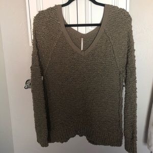 Free People Oversized Olive Green Sweater